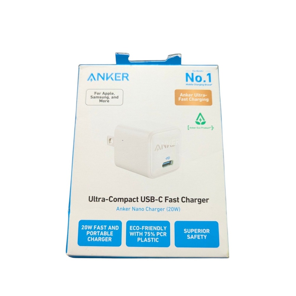 Nn2U Anker 20W PD Nano‎ USB-C Fast Charge Wall Charger White Used